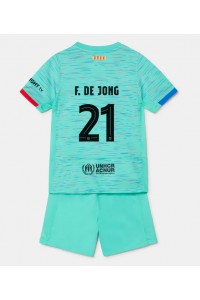 Fotbalové Dres Barcelona Frenkie de Jong #21 Dětské Třetí Oblečení 2023-24 Krátký Rukáv (+ trenýrky)